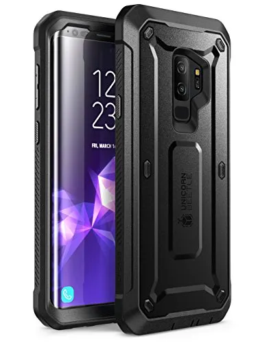 SUPCASE Cover Samsung S9 Plus, Custodia Rigida a 360 gradi Protezione Schermo e Clip Cintura Integrata [Serie Unicorn Beetle Pro] Rugged Case per Samsung Galaxy S9+ Plus 2018, Nero