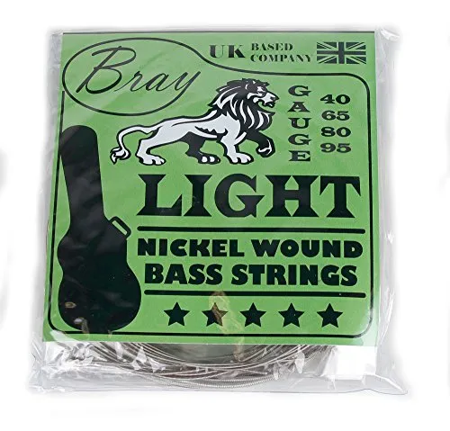 Bray 4 String Light Corde per Basso a 4 Corde (40-95) Perfette per Bassi Fender, Gibson, Yamaha, Squier e Ibanez – Includono Adesivo in Vinile