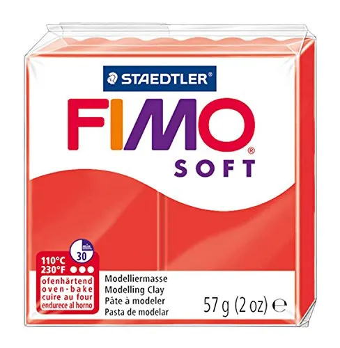 Staedtler 8020 Blocco di pasta modellabile Fimo, 59 gr, rosso (indischrot (24))