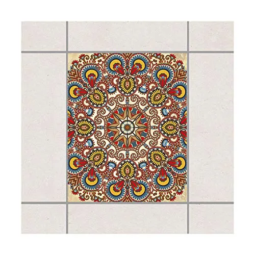 Adesivo per Piastrelle - colorato Mandala 25 Centimetri x 20 cm, Setgröße:20teilig