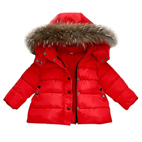 Culater Natale Bambini Neonati Solidi Orecchie da Cartone Animato Cappuccio Invernale Caldo Cappotto Pesante Giubbotto Tuta Sportiva Abbigliamento (12-18 Mesi, Rosso)