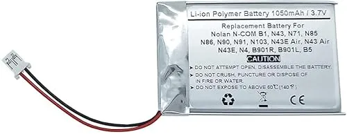 Batteria di ricambio da 1050 mAh, 3,7 V, per Nolan N-COM B1, N43, N71, N85, N86, N90, N91, N103, N43E, N43, N4, B901R, B901L, B5