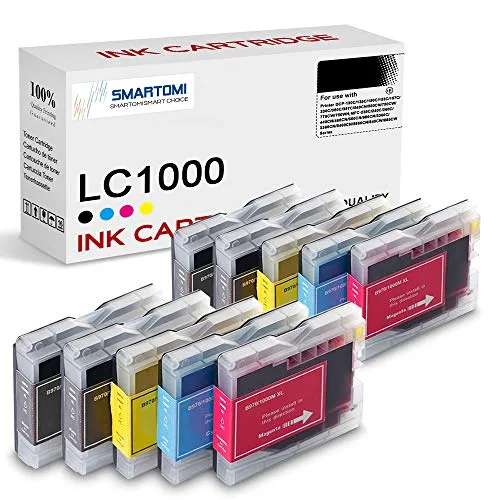 SMARTOMI LC1000 LC-1000 LC970 Compatibili con Brother LC 1000, per Stampanti Brother Printer MFC-660CN 260C 440CN 3360C 465CN 680CN DCP-750CW 770CW 540CN 135C 150C 540CN 560CN 750WN 350C(10 Pacco)