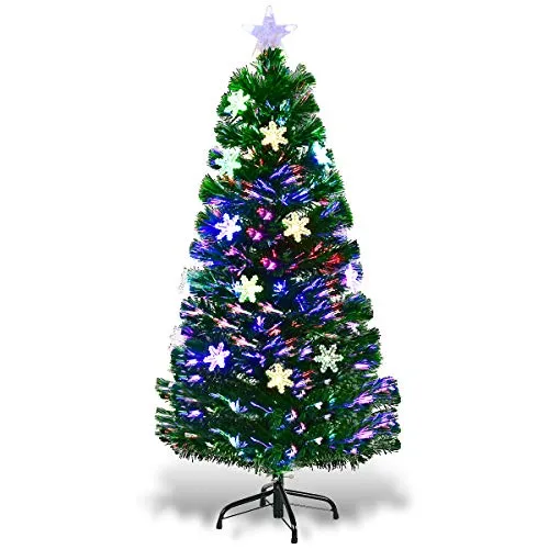 DREAMADE Albero di Natale, Artificiale Illuminato, Albero folto di Natale in PVC con Luce LED, Diverse Altezze (120CM)