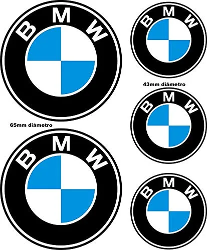 Adesivi riflettenti compatibili con BMW / 5 unità - Misure riflesse nell'immagine/Adesivo riflettente Logo BMW per moto, auto, casco, bici