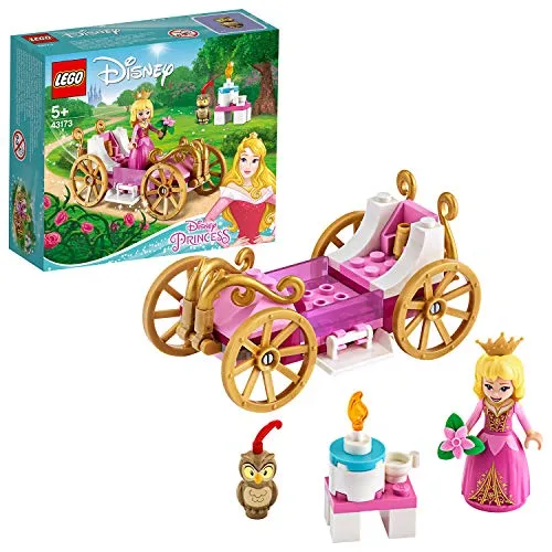 LEGO Disney Princess La Carrozza Reale di Aurora Set di Costruzioni Ricco di Dettagli con la Bella Minidoll della Principessa e la sua Amata Civetta, per Bambini +5 Anni, 43173