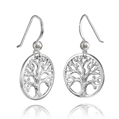 MATERIA argento orecchini albero vita - donna orecchini albero - in 925 argento Sterling 14 x 26 mm con cofanetto portagioie - gioielliere qualità #SO-99