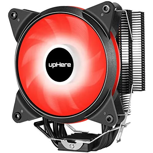 upHere 4 Heatpipes Ventola per CPU con Ventola da 120mm PWM,LED Rosso-AC12RD