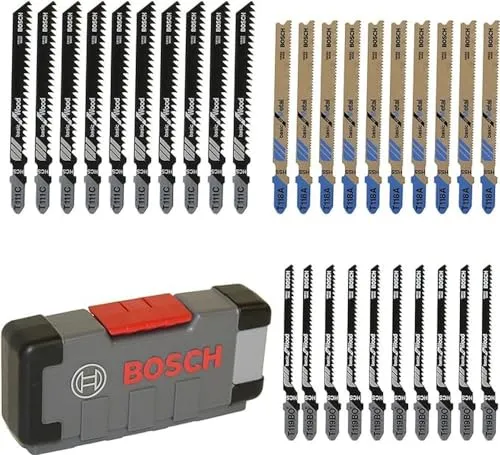 Bosch Accessories Set Da 30 Pezzi Di Lame Per Seghetto Alternativo Basic For Wood And Metal, ‎Nero, 45.01 x 40.01 24.99 cm, 388 grammi