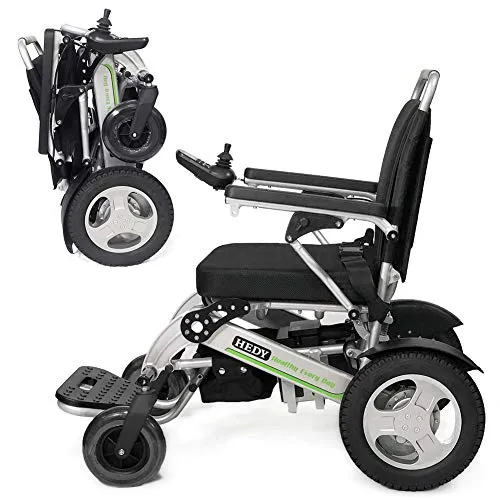 Carrozzina Elettrica, Batteria24v10AH Motore da250 Wx2pc Leva di Comando Direzione 360 ​°,Sedia A Rotelle Elettrica Pieghevole con Telaio in Alluminio, Adatta per Disabili,Velocità massima:6km/h,A