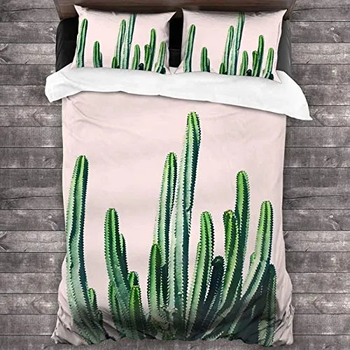 Cactus V6 - Set di biancheria da letto, 3 pezzi, 200 x 70 cm, federa 50,8 x 76,2 cm