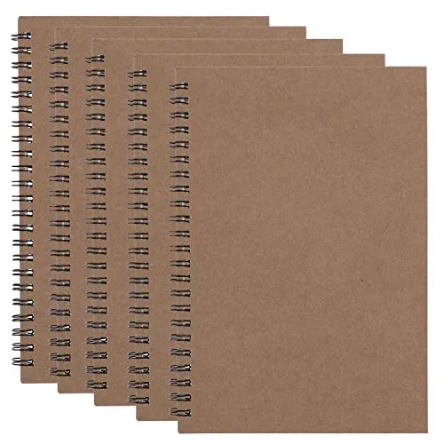 Quaderno a spirale con copertina morbida, 50 fogli, 100 pagine, agenda per ufficio, scuola Carta kraft.