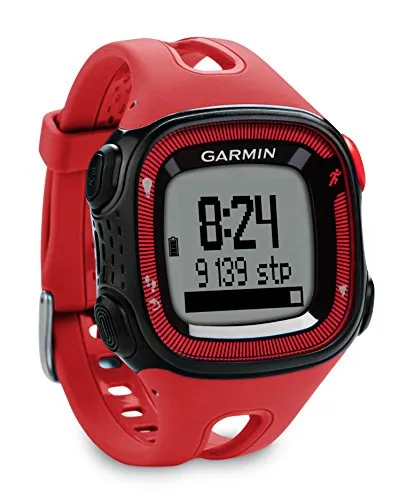 Garmin Forerunner 15 LG GPS Running con Funzione Contapassi, Misura Large, Rosso/Nero (Ricondizionato)