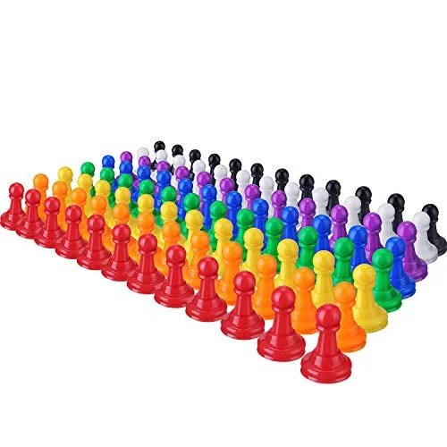96 Pezzi 1 Pollici Pedine Scacchi Pezzi in Plastica Multicolore per Giochi da Tavolo, Componenti, Marcatori da Tavolo, Arti e Mestieri