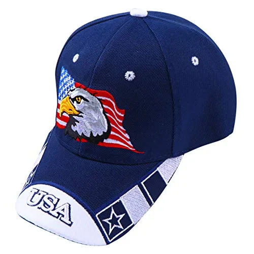 TENDYCOCO Berretto da Baseball Patriotic American Eagle Bandiera USA Design Cappello papà con Ricamo 3D per Uomo Donna All'aperto