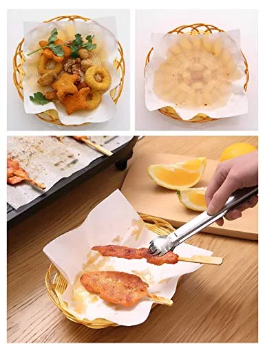 Carta assorbente per fritti e tempura, extra spessa, confezione da 50 fogli, 19,7 x 21,8 cm