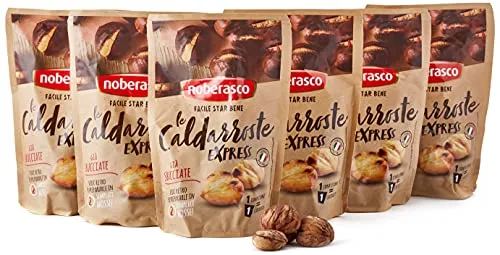 Noberasco Caldarroste- Castagne Arrostite Pelate-Cartoncino da 6 Confezioni da 90G