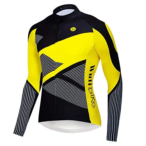 logas Maglia Ciclismo Uomo Abbigliamento MTB Manica Lunga Maglietta Bici con Tasche