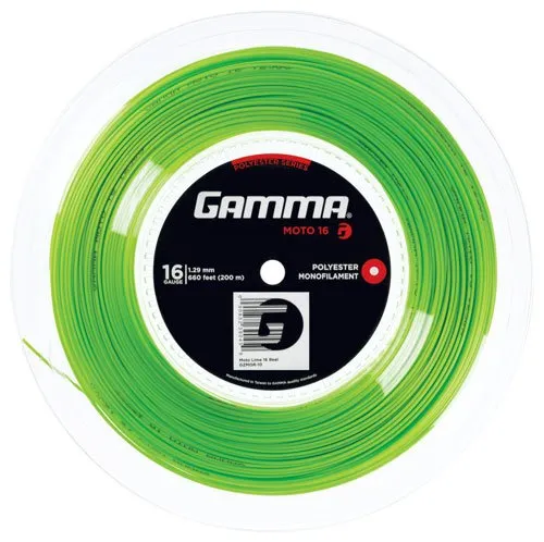 Gamma Moto 200M Lime Tennis Rotolo Di Corde 200M Monofilamento Lime 1,29
