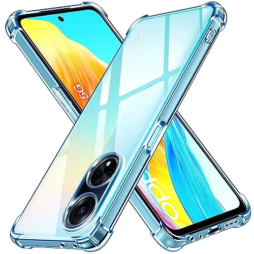 iVoler Cover per Oppo A98 5G, Custodia Trasparente per Assorbimento degli Urti con Paraurti in TPU Morbido, Sottile Morbida in Silicone TPU Protettiva Case