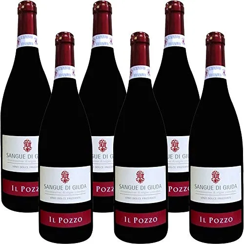 Sangue di Giuda dell' Oltrepò Pavese Doc | Il Pozzo | Vino Rosso Dolce Frizzante | Confezione da 6 Bottiglie da 75 Cl | Idea Regalo