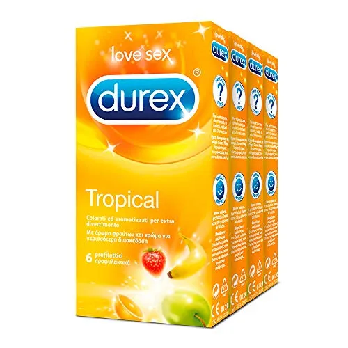 Durex Tropical Preservativi Aromatizzati alla Frutta, 24 Pezzi