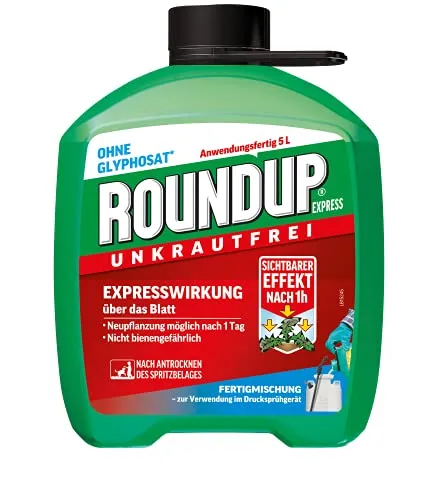 Roundup Express Senza Erbacce, Miscela pronta per Combattere Erbacce ed Erbe, tanica da 5 Litri