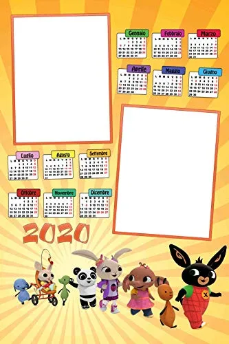 Calendario plastificato a3 personalizzato 2 foto 2020 parete bing cartone