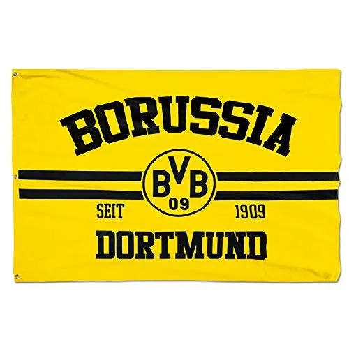 Borussia Dortmund, Bandiera di sollevamento, nero-giallo, 150x100