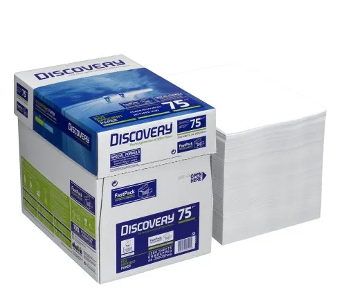 Discovery 834270 A75S - Carta senza legno, formato A4, 75 g/m², 2500 fogli, colore: Bianco