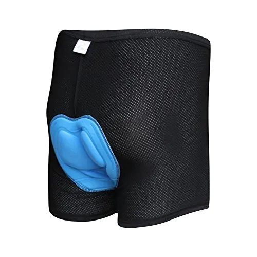 SWAMPLAND Pantaloncini da Ciclismo Uomo 3D Gel Pantaloni Imbottiti Bike Pantaloni Corti Biancheria Intimo da Ciclismo Bici,Antiscivolo, Traspiranti e Assorbenti Blu L