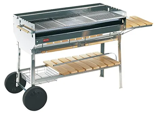 Ferraboli - BARBECUE A CARBONELLA Planet Inox 170x58x96 ruote legno art.228