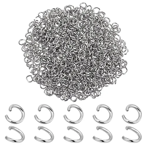 PH PandaHall 480PCS Anellini Aperti Anellini per Bigiotteria in Acciaio Inox 304 Anellini non-Saldati 4x0.7mm