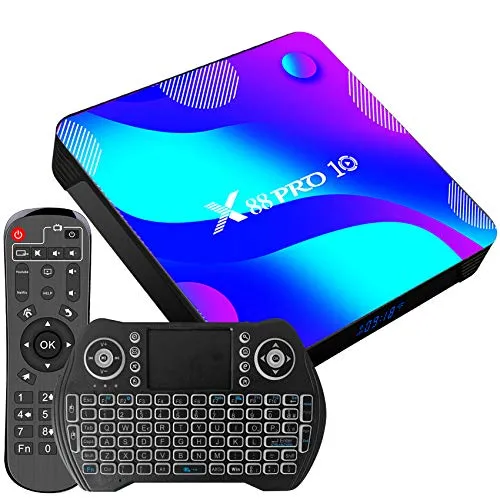 Magcubic Tv Box Android 11.0 tv Box 4GB RAM 128GB ROM RK3318 Dual WIFI TV Box Android Dolby H.265 3D 4K UHD con Tastiera