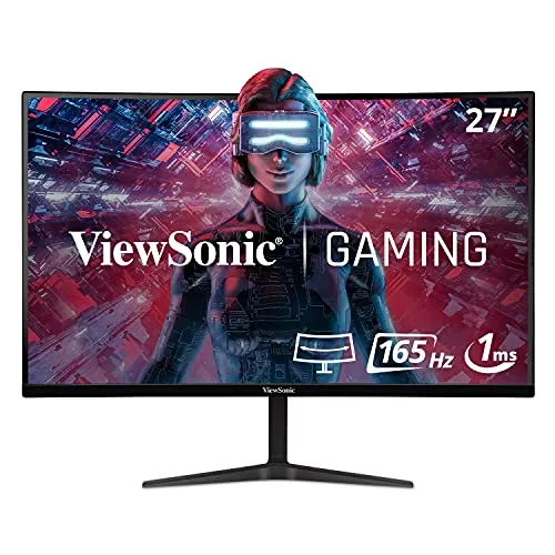 ViewSonic VX2718-2KPC-MHD - 27" QHD VA curve frameless gaming monitor, 165Hz, 1ms MPRT, 2 HDMI, DisplayPort, Speakers