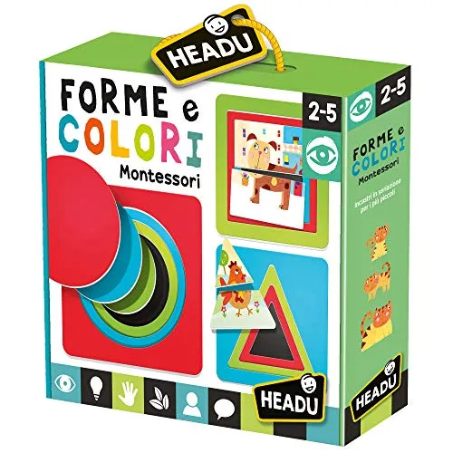 Headu- Forme e Colori Montessori, Multicolore, 8.05959E+12