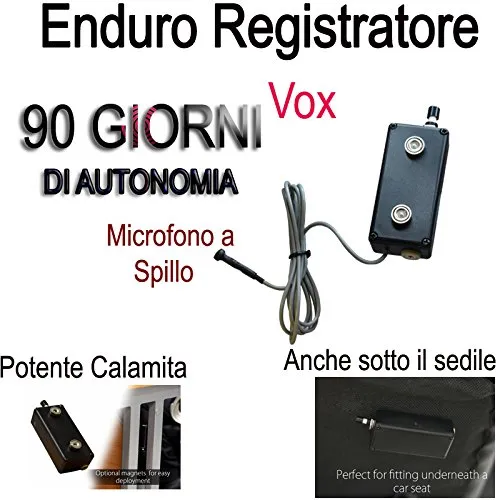 MICRO REGISTRATORE AUDIO 90 GIORNI SPY SPIA MINI AMBIENTALE USB CON CALAMITA