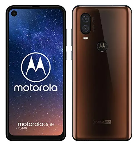 Motorola One Vision Dual SIM, 128GB, 48MP, Android 9 Pie, Display CinemaVision FHD+ da 6,3”, Bronzo (Bronze Iridescent)