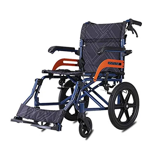 XINGZHE Trasporti Sedia a rotelle, Pieghevole Portatile Manuale in Lega di Alluminio for Adulti con disabilità Anziani Home Medicale, Larghezza 46 cm Sedia portantina (Size : 98x58x86cm)