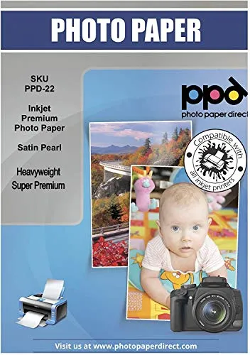 PPD A3 Carta Fotografica Premium Satinata Perlata Per Stampanti A Getto D’Inchiostro Inkjet, 280g, 50 fogli - PPD-22-50