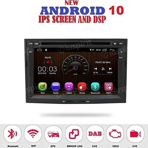 ANDROID 10 GPS DVD USB SD WI-FI MirrorLink Bluetooth autoradio navigatore per Peugeot Partner 3008/5008, Citroen Berlingo