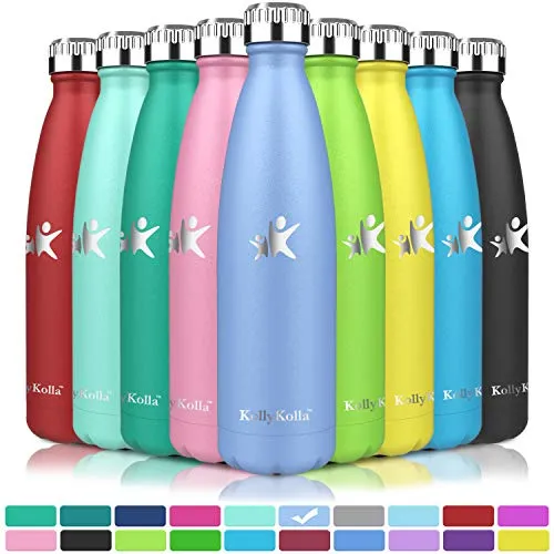 KollyKolla Bottiglia Acqua in Acciaio Inox, 750ml Senza BPA Borraccia Termica, Isolamento Sottovuoto a Doppia Parete, Borracce per Bambini, Scuola, Sport, All'aperto, Palestra, Tutto Blu Viola