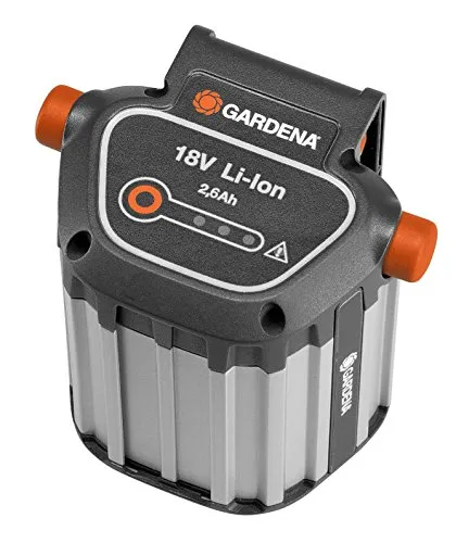 Batteria di Sistema Gardena Bli-18: Accessorio Tagliabordi, Soffiatori e Tagliasiepi Gardena, Potenza 18 V, Capacità 2,6 Ah (9839-20)