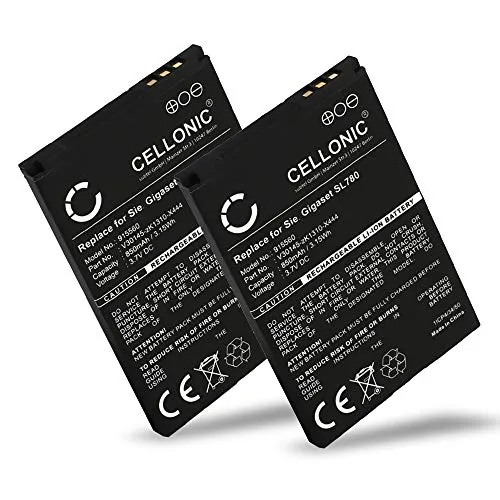 CELLONIC ® 2X Batteria Ricambio V30145-K1310-X445,4250366817255,S30852-D2152-X1 per Cordless Siemens Gigaset SL400 Gigaset SL78 SL785 SL788 Affidabile Sostituzione da 850mAh