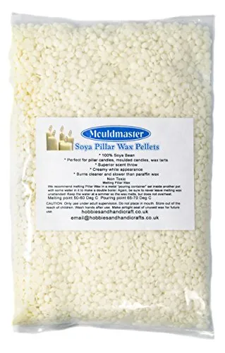 Mouldmaster Candela di soia Wax Pellets 1 kg, Colore: Panna/Bianco Sporco