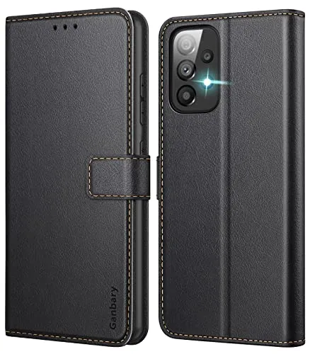 Ganbary Cover compatibile con Samsung Galaxy A33 5G, Premium Pelle PU Portafoglio Flip Libro Libretto Custodia per Samsung A33 5G [Protezione Completa] [Slot per Scheda] [Funzione di Supporto], Nero