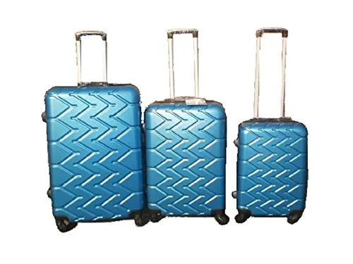 Orlac Tyre Set 3 Trolley valigie rigide in ABS e policarbonato 4 ruote piroettanti colori vari (Blu)