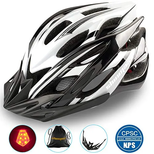 Shinmax Specializzata del Casco Bici con Luce Sicurezza Sport Regolabile Bicicletta Casco della Bici Caschi Bicicletta per Strada Bike Uomini Donne Età Gioventù Racing Protezione Sicurezza