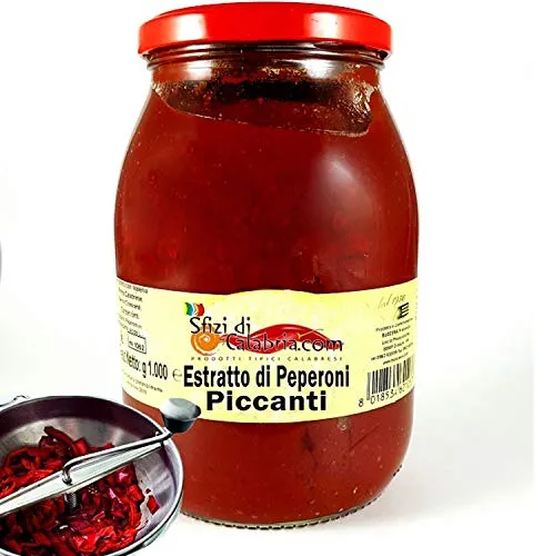 Salsa Estratto Concentrato di Peperoni Piccanti 1kg Ottimo per fare Salumi e Sughi