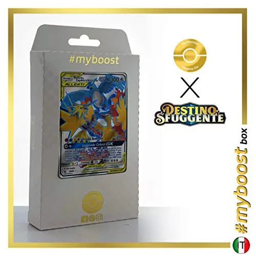 Moltres, Zapdos e Articuno-GX 66/68 Full Art - #myboost X Sole E Luna 11.5 Destino Sfuggente - Box di 10 Carte Pokémon Italiane